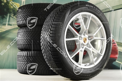 20" koła zimowe Cayenne S, komplet, felgi 9J x 20 ET50 + 10,5J x 20 ET64 + NOWE opony zimowe Pirelli 255/55 R20 + 295/45 R20, z czujnikami ciśnienia