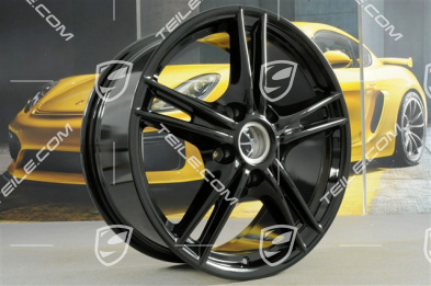 18-inch wheel rim set Boxster S II, 8J x 18 ET57 + 9J x 18 ET43, czarny wysoki połysk