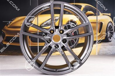 21" Felgensatz Cayenne Turbo, 11J x 21 ET58 + 9,5J x 21 ET46, Platinum-Seidenmatt