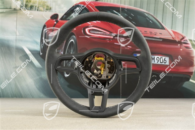 Kierownica sportowa GT, Alcantara, czarna/srebrna