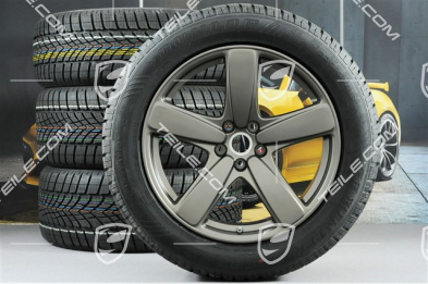 19" "Sport Classic" Winterräder Satz, Felgen 8,5J x 19 ET21 + 9J x 19 ET21 + Pirelli Winterreifen 235/55 R19 + 255/50 R19, mit RDK-Sensoren, Platinum Seidenmatt