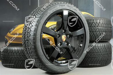 19" Cayman S Winterräder Satz, Felgen 8J x 19 ET57 + 10J x 19 ET45, Michelin Pilot Alpin 4 Winterreifen 235/40 R19 + 265/40 R19, schwarz hochglanz
