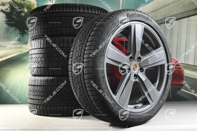 22" Winterräder Cayenne Exclusive Design Sport, Felgen 10J x 22 ET48 +11,5J x 22 ET52 + Continental Winterreifen 285/40 R22 + 315/35 R22, Vesuvgrau