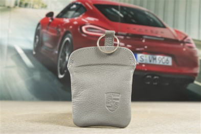 Schlüsseltasche aus Leder, Classicgrau, Porsche 911 70er bis 90er Jahre