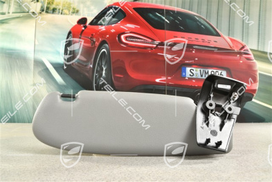 Osłona przeciwsłoneczna, Cabrio, skóropodobna, szara, L
