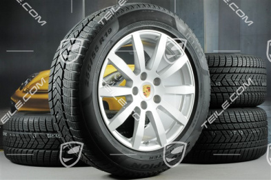19-inch Cayenne S winter wheel set, rims 8,5J x 19 ET47 + 9,5J x 19 ET54 + NEW Pirelli winter tyres 255/55 R19 + 275/50 R19, with TPMS