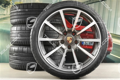 20" koła letnie, komplet Carrera Classic, felgi 8J x 20 ET57 + 9,5J x 20 ET45 + NOWE opony letnie Pirelli PZero 235/35 ZR20 + 265/35ZR20, z czujnikami ciśnienia