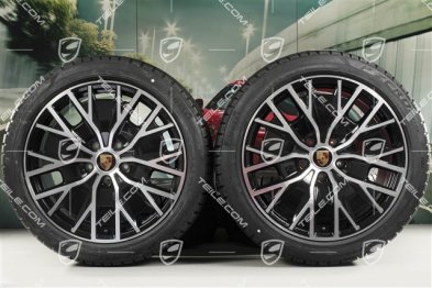 20" koła zimowe Turbo S Aero Design, komplet, felgi 9J x 20 ET54 + 11J x 20 ET60 + NOWE opony zimowe Pirelli 245/45 R20 + 285/40 R20
