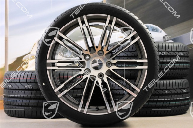 20" Komplet kół letnich Turbo III, felgi 8,5J x 20 ET51 + 11J x 20 ET70 + NOWE opony letnie Pirelli 245/35 ZR20 + 295/30 ZR20, z czujnikami ciśnienia