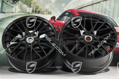 21-inch wheel rim set Cayenne RS Spyder, 11J x 21 ET58 + 9,5J x 21 ET46, black satin matt