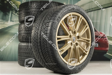 20" Winterräder Satz "Exclusive Design", Felgen 9,5 J x 20 ET71 + 10,5 J x 20 ET71 + Michelin Pilot Alpin 4 Winterreifen 275/40 R20 + 315/35 R20, Aurum Seidenmatt