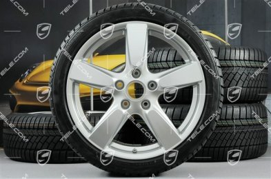 19" Koła zimowe komplet "Cayman S", felgi 8J x 19 ET57 + 9,5J x 19 ET45 + NOWE opony zimowe Continental WinterContact TS 830P 235/40 R19 + 265/40 R19, z czujnikami RDK