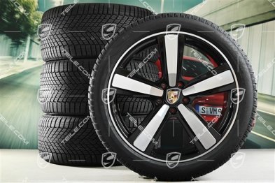 22-inch winter wheel set Cayenne Exclusive Design Sport, wheel rims 10J x 22 ET48 +11,5J x 22 ET61 + Pirelli winter tyres 285/40 R22 + 315/35 R22, black high gloss