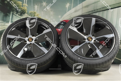 21" Exclusive Design Sommerräder Satz, Felgen 9,5J x 21 ET60 + 11,5J x 21 ET66 + NEUE Goodyear Sommerreifen 265/35 R21 + 305/30 R21, mit Carbon Aeroblades