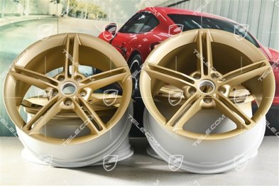 21" Komplet felg Mission E Design, 9,5J x 21 ET60 + 11,5J x 21 ET66, aurum - złoty satynowy półmat