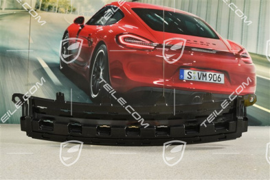 Blende, Hinten / oben, Porsche Schriftzug in Schwarz Hochglanz