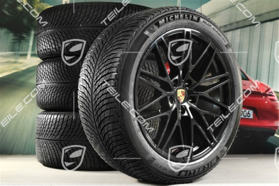 21-inch Cayenne "RS Spyder Design" winter wheel set, rims 9,5J x 21 ET46 + 11,0J x 21 ET49 + Michelin Pilot Alpin 5 SUV winter tyres 285/45 R21 + 305/40 R21, with TPMS, black high gloss