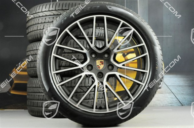 21" koła letnie Cayenne RS Spyder, komplet, felgi 9,5J x 21 ET46 + 11,0J x 21 ET58 +NOWE opony letnie Pirelli P Zero 285/40 R21 + 315/35 R21, z czujnikami ciśnienia