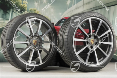 20" Carrera Classic Sommerräder Satz, Felgen 8J x 20 ET57 + 10J x 20 ET45 + GoodYear Sommerreifen 235/35 ZR20 + 265/35 ZR20, mit RDK-Sensoren