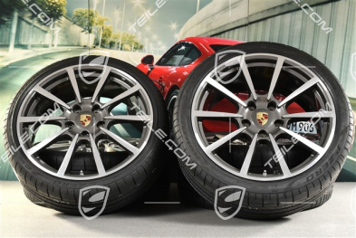 20" koła letnie, komplet Carrera Classic, felgi 8J x 20 ET57 + 9,5J x 20 ET45 + NOWE opony letnie Pirelli PZero 235/35 ZR20 + 265/35ZR20, z czujnikami ciśnienia