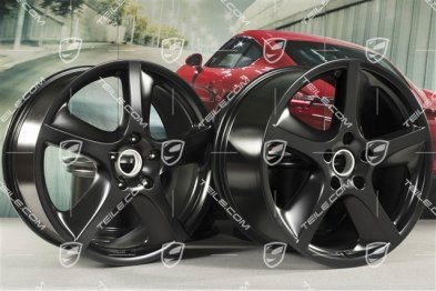 20" Felgensatz Cayenne SportTechno, vo. 9" + hi. 10", Schwarz Seidenmatt