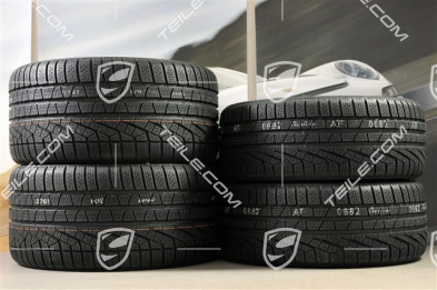 20" Turbo S Zentralverschluss Winterräder Satz für Turbo S / GTS, Felgen 8,5J x 20 ET51 + 11J x 20 ET59 + NEUE Pirelli Sottozero II Winterreifen 245/35 R20+295/30 R20, RDK-Sensoren, schwarz seidenmatt