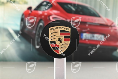 Hub cap, concave, colour emblem, black high gloss