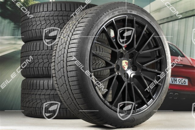 21-inch Cayenne COUPÉ RS Spyder winter wheel set, rims 9,5J x 21 ET46 + 11,0J x 21 ET49 + NEW Continental winter tyres 275/40 R21 + 305/35 R21, with TPMS, black high gloss