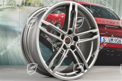 19"-inch alloy wheel set Macan Turbo, 8J x 19 ET21 + 9J x 19 ET21, Platinum satin-matt