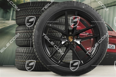 20" "Macan S" Winterräder Satz, Felgen 9J x 20 ET26 + 10J x 20 ET19, Pirelli Winterreifen 265/45 R 20 + 295/40 R 20, schwarz seidenmatt, mit RDK-Sensoren