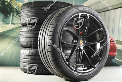 22" koła letnie Cayenne GT Coupé, komplet, Felgi 10J x 22 ET48 + 11,5J x 22 ET52 + opony letnie Pirelli 285/40 ZR22 + 315/35 ZR22, czarny satynowy półmat