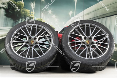 21" koła letnie Cayenne RS Spyder, komplet, felgi 9,5J x 21 ET46 + 11,0J x 21 ET58 + opony letnie Bridgestone Dueler H/P Sport 285/40 R21 + 315/35 R21, z czujnikami ciśnienia