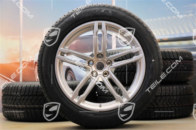 19" "Macan Turbo" koła zimowe komplet, felgi 8J x 19 ET21 + 9J x 19 ET21 + NOWE opony zimowe Pirelli 235/55 R19 + 255/50 R19 (0 km), z czujnikami ciśnienia RDK