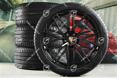 21" RS Spyder Design II summer wheel set, wheel rims 9,5J x 21 ET27 + 10J x 21 ET19 + NEW Michelin summer tyres 265/40 R21 + 295/35 R21, with TPM, black satin matt