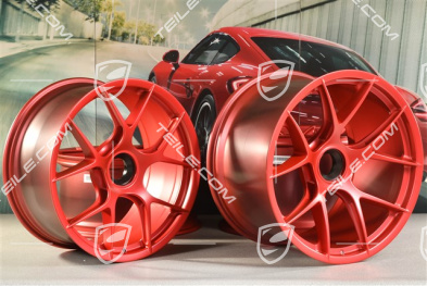 GT3RS Magnesium - lekkie kute koła magnezowe, felgi 10J x 20 ET45 + 13J x 21 ET31, czerwone Pyro Red