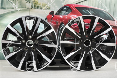 20" komplet felg Taycan Tequipment Design, 9J x 20 ET54 + 11J x 20 ET60, czarny wysoki połysk