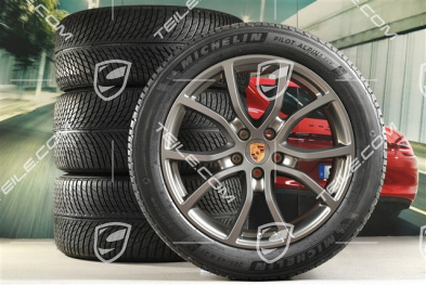 21" Cayenne Exclusive Design Winterräder Satz, Felgen 9,5J x 21 ET46 + 11,0J x 21 ET58 + NEUE Michelin Winterreifen 285/45 R21 + 305/40 R21, mit RDK-Sensoren