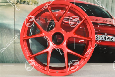 GT3RS Magnesium - lekkie kute koła magnezowe, felgi 10J x 20 ET45 + 13J x 21 ET31, czerwone Pyro Red