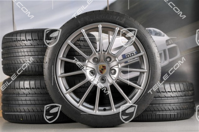 20" Panamera Sport Sommerräder Satz, 2 x 9,5J x 20 ET 65 + 2 x 11,5 J x 20 ET63 + NEUE Michelin Reifen 255/40 ZR20 + 295/35 ZR20