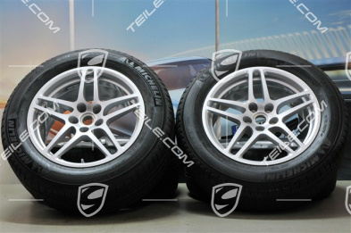 18" "Macan S" koła całoroczne komplet, felgi 8J x 18 ET21 + 9J x 18 ET21, opony wielosezonowe Michelin 235/60 ZR 18 + 255/55 ZR 18, z czujnikami ciśni