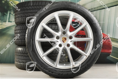 20" Cayenne Design Sommerräder Satz, Felgen 9J x 20 ET50 + 10,5J x 20 ET64 + Bridgestone Sommerreifen 275/45 R20 + 305/40 R20, mit RDK-Sensoren, aus Neuwagen / ca. 30km, DOT/Bj. 2021