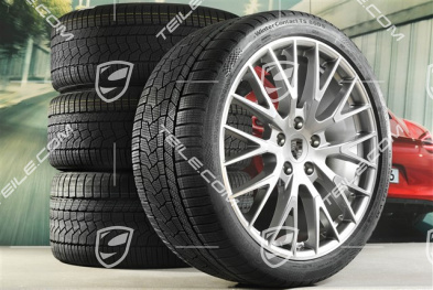 21" Panamera Exclusive Design Winterräder Satz, Felgen 9,5J x 21 ET71 + 10,5J x 21 ET71 + NEUE Continental Winter Contact TS860 S Winterreifen 275/35 R21 + 315/30 R21, Platinsilber
