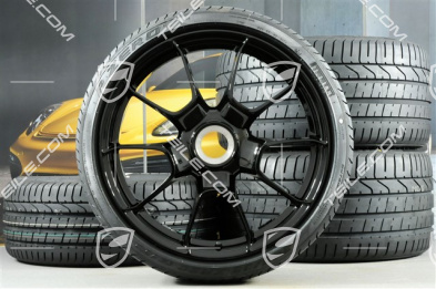 20" koła letnie, komplet 911 Turbo S Exclusive Design, felgi 11,5J x 20 ET56 + 9J x 20 ET51 + opony letnie 305/30 ZR20 + 245/35 ZR20, czarny wysoki połysk