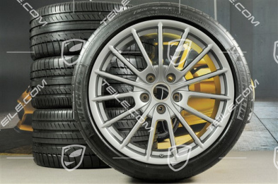 20" Komplet kół letnich Panamera Sport, felgi 2 x 9,5J x 20 ET 65 + 2 x 11,5 J x 20 ET 63 + NOWE opony Michelin 255/40 ZR20 + 295/35 ZR20 z RDK
