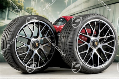 20" Turbo S central locking winter wheel set for Turbo S, wheels 8,5J x 20 ET51 + 11J x 20 ET59 + NEW Pirelli Sottozero II winter wheels 245/35 R20+295/30 R20, TPMS