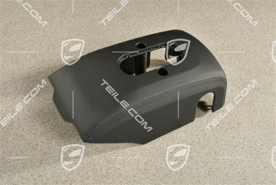 El. adjustable steering column cover Lower, Leather, Black