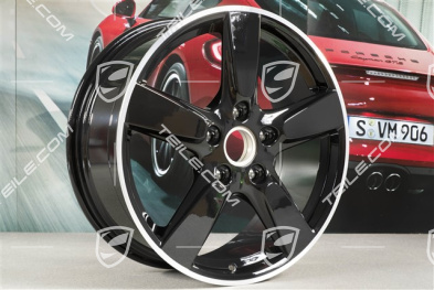 19" Wheel Cayman S, 8J x 19 ET57, wheel spokes in black