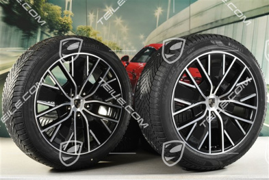 21-inch Macan Design winter wheel set, rims 8,5J x 21 ET27 + 10,5J x 21 ET47 + Pirelli winter tyres 255/45 R21 + 285/40 R21, black high gloss