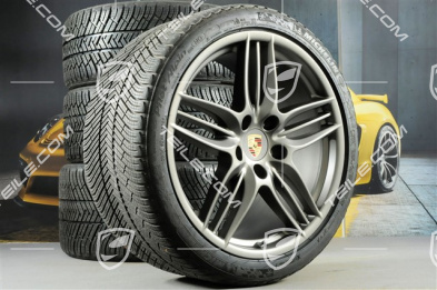 20-inch Sport Design winter wheel set, 8,5J x 20 ET51 + 11J x 20 ET70, Michelin winter tyres 245/35 ZR20 + 295/30 ZR20, without TPMS, Platinum satin mat