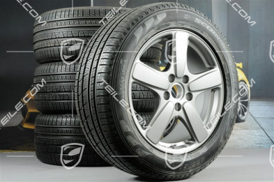 19" koła zimowe, komplet Cayenne Sport Classic, felgi 8,5J x 19 ET59 + opony zimowe Pirelli 265/50 R19, Platinum (półpołysk), z czujnikami ciśnienia